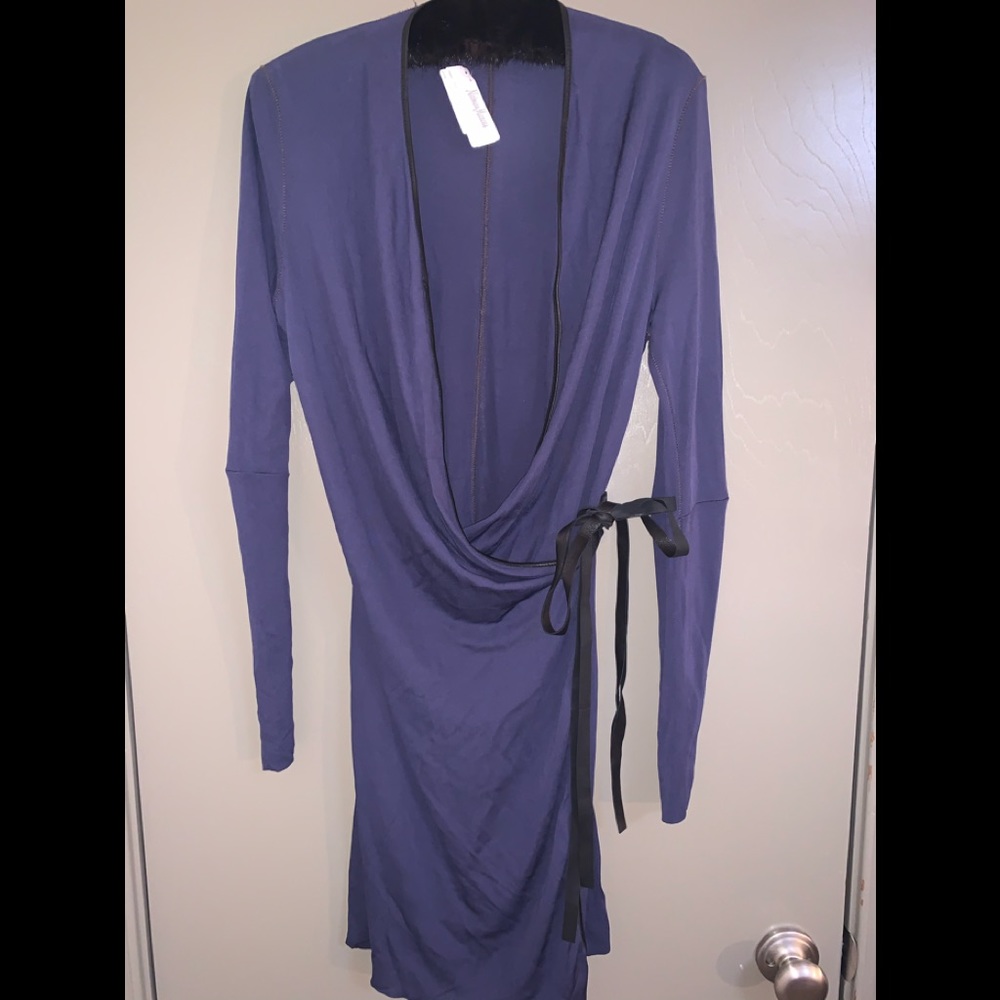 Rozae Nichols dark navy black trim dress